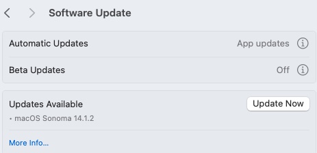 macOS incremental update prompt in System Settings