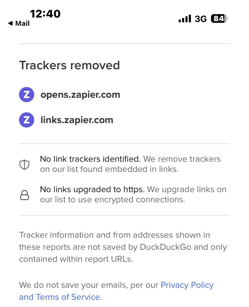 List of trackers removed