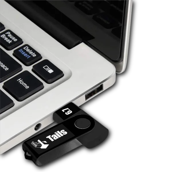 Tails USB disk in a laptop