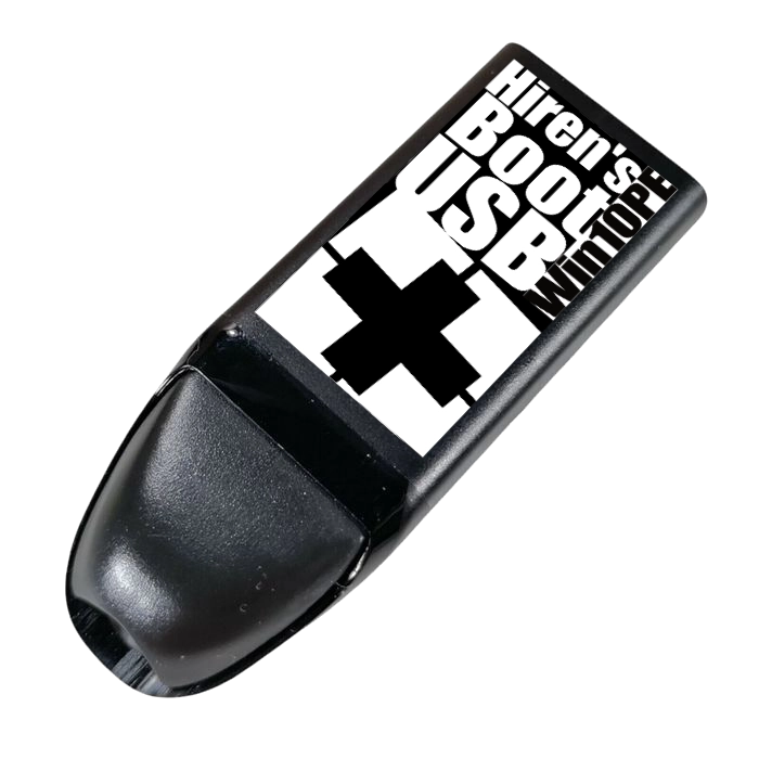 Hiren's Boot Windows 10 PE USB disk, connector retracted