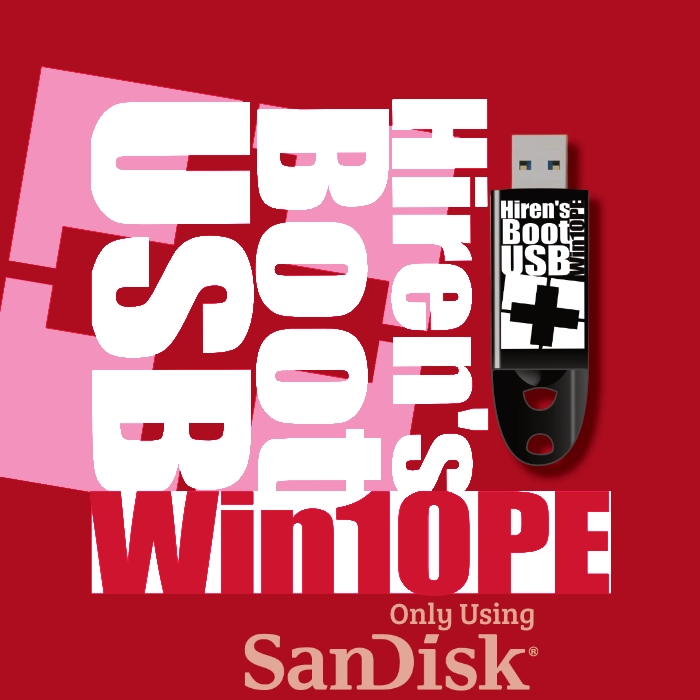 Hiren's Boot USB with USB drive - Windows 10 PE version