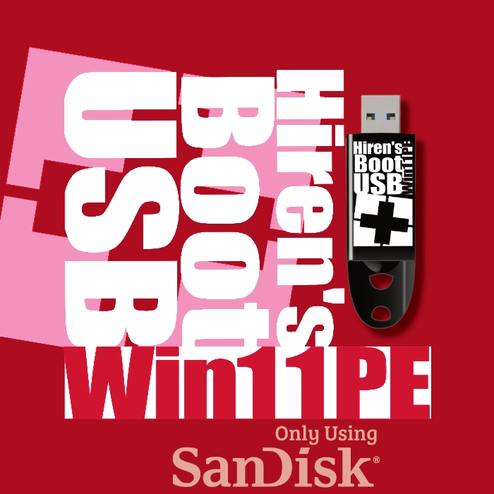 Hiren's Boot USB with USB drive - Windows 11 PE version