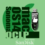 macOS 14 Sonoma OCLP pack-shot with USB drive